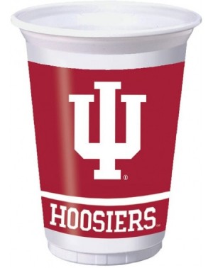Tableware 8-Count 20-Ounce Plastic Party Cups- Indiana University - Straws- Paper - CE11JQQL3NJ $10.15