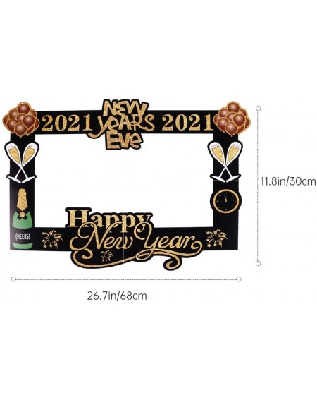 Photobooth Props 2021 New Year Photo Booth Frame Happy New Year Selfie Frame New Year Eve Party Decorations for Holiday Chris...