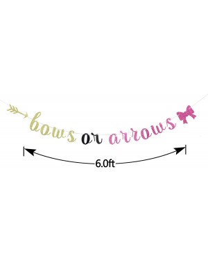 Banners & Garlands Pink and Gold Glitter Bows Or Arrows Banner - Gender Reveal Decoration - Baby Shower/Gender Reveal Party S...