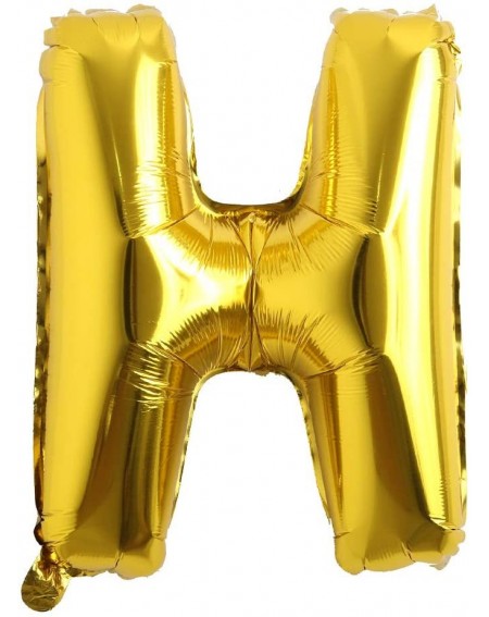 Alphabet Balloons Aluminum Birthday Decoration - 16 Inch Gold H - C518TDLL3KM