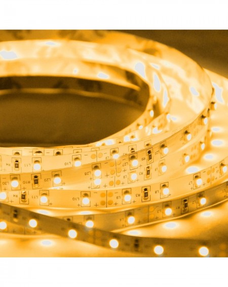 Indoor String Lights Amber Flexible LED Strip Light with AC Adapter- 300LEDs- 5 Meters / 16.4 FT Spool- 12VDC - Amber - CH11I...