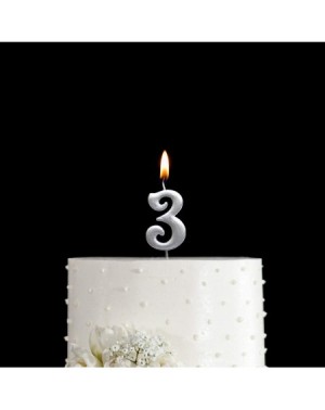 Cake Decorating Supplies Silver 3rd Birthday Numeral Candle- Number 3 Cake Topper Candles Party Decoration for Girl Or Boy - ...
