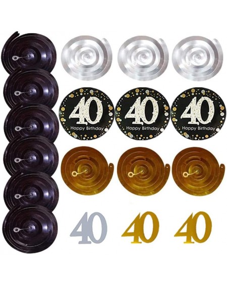 Party Packs 40th Birthday Party Decorations Kit Cheers to 40 Years Banner with Hanging Swirls- Number Balloons- Hat- Glitter ...