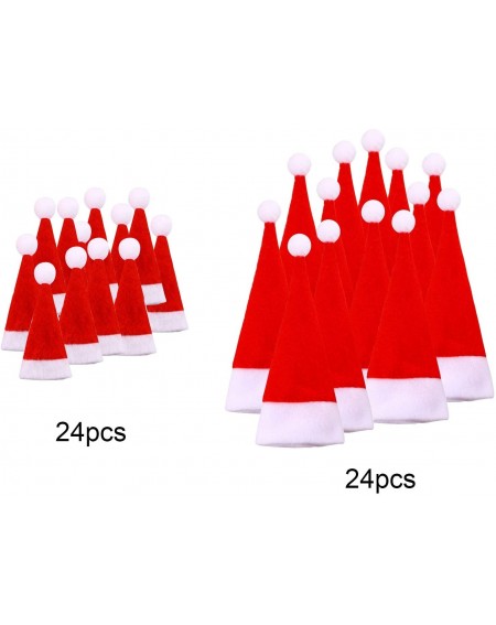 Hats 48 Pieces Mini Santa Hats- Mini Christmas Hats- Mini DIY Christmas Hat for Doll Crafts Decoration- Lollipop Candy Cover-...