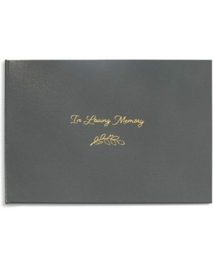 Guestbooks Guest Book for Funeral and Wake with Stylish Gunmetal Color Hard Cover- Cased Coil Binding Gold Foil Printed in Lo...