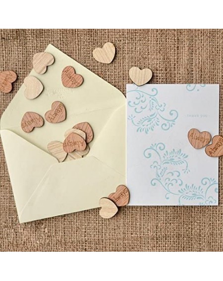 Confetti 100Pcs Wood Engraved Love Heart Confetti Decor Rustic Wedding Table Scatter Decoration Bridal shower- Events-Party E...