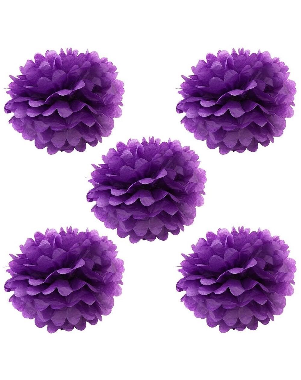 Tissue Pom Poms Set of 5 - Purple 8" - (5 Pack) Tissue Pom Poms Flower Party Decorations for Weddings- Birthday- Bridal- Baby...