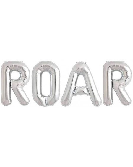 Balloons Roar Letter Balloons- Dinosaur Birthday Party Decorations- Dinosaur Hanging Wall Decor for Kids Boy- Silver - Silver...