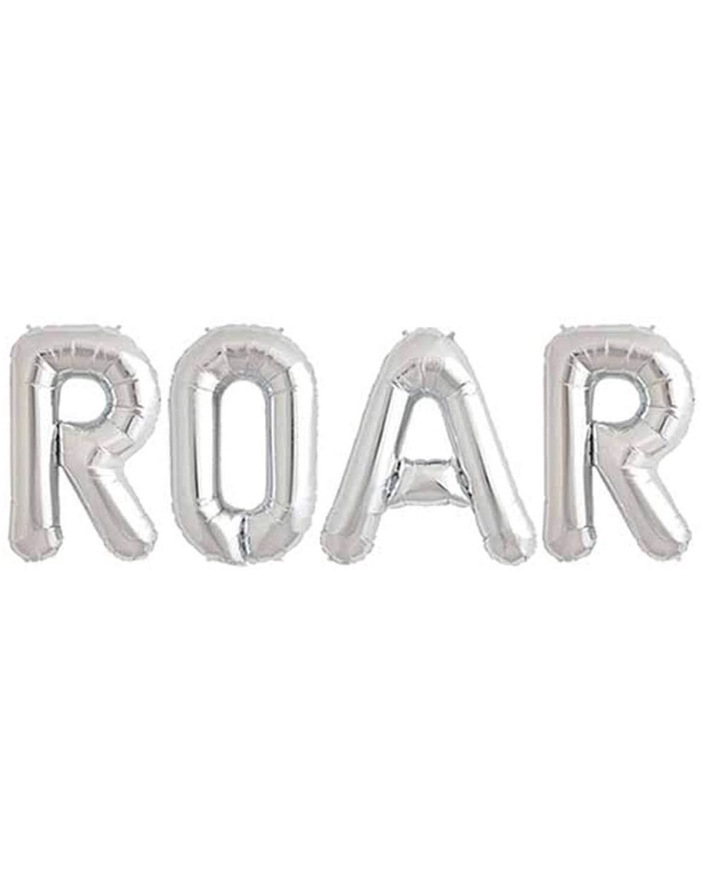 Balloons Roar Letter Balloons- Dinosaur Birthday Party Decorations- Dinosaur Hanging Wall Decor for Kids Boy- Silver - Silver...