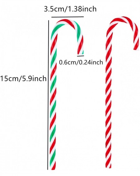 Ornaments 28 Pieces Christmas Candy Cane Ornaments Plastic Red White Green Christmas Ornament Embellishment with A roll of Go...