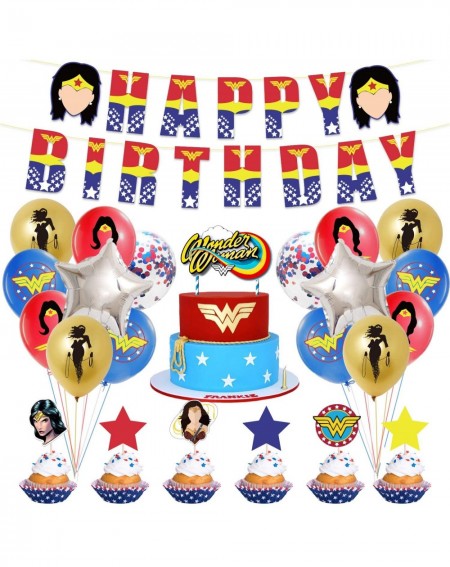 Party Favors Super Hero Girl Power Wonder For Woman Party Supplies-Super Hero Girls Birthday Party Balloon-Wonder For Woman P...