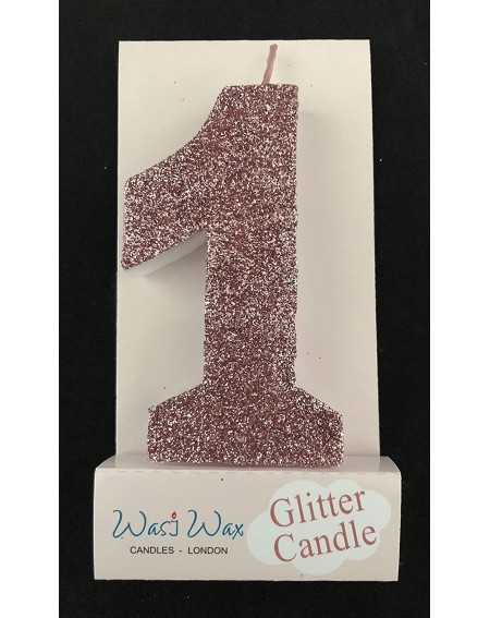 Birthday Candles Ultra Sparkle Rose Gold Glitter Birthday Number 1 Candle - Cake Topper - 8.3cm (3.25") - Nr 1 - 1 - CO19202Z...