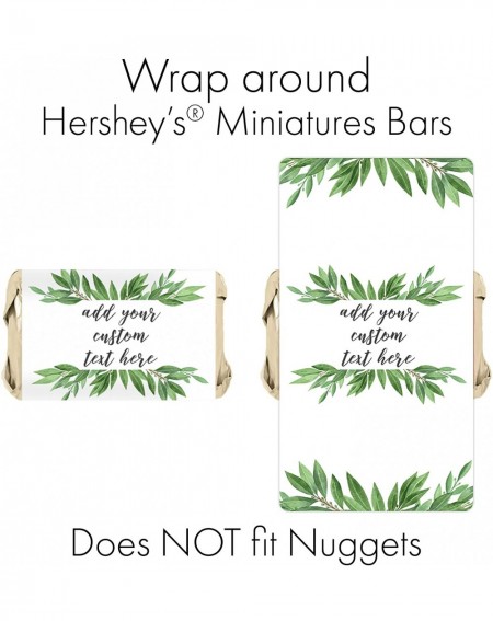 Favors Personalized Greenery Theme Mini Candy Bar Label Wrappers - 45 Stickers - CT19C2SI0R8 $11.92