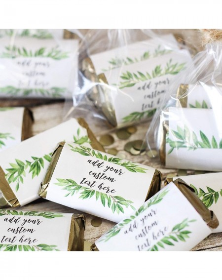 Favors Personalized Greenery Theme Mini Candy Bar Label Wrappers - 45 Stickers - CT19C2SI0R8 $11.92