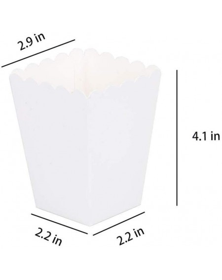 Favors White Popcorn Boxes Mini Paper Popcorn Box Cardboard Popcorn Container for Party- Pack of 24 - White - C318AKLKUYO $12.20