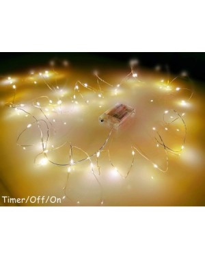 Indoor String Lights Copper String Lights 50 LED 17Ft Warm White Fairy String Lights Indoor-3AA Battery Operated Lights with ...
