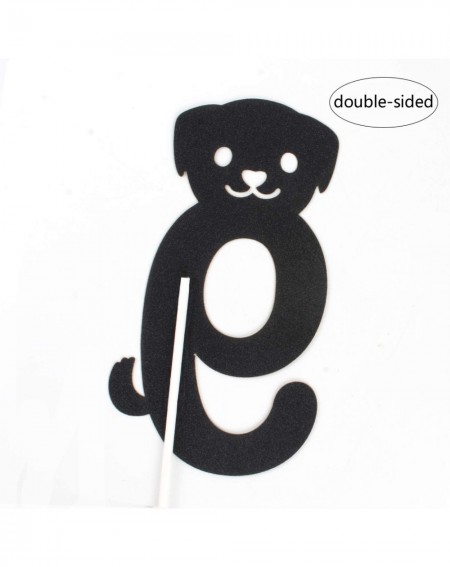 Cake & Cupcake Toppers Cute Black Puppy 9th Nine Birthday Cake Topper - for Kids Nine Birthday Party Decoration Supplies - Do...