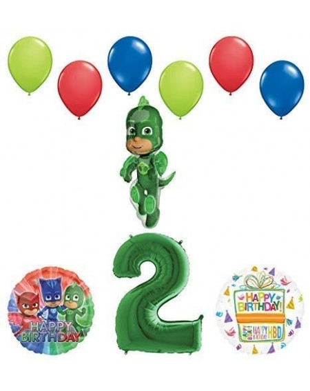 Balloons PJ Masks Gekko 2nd Birthday Party Supplies Balloon Bouquet Decorations - C018M3GCH6I $35.70