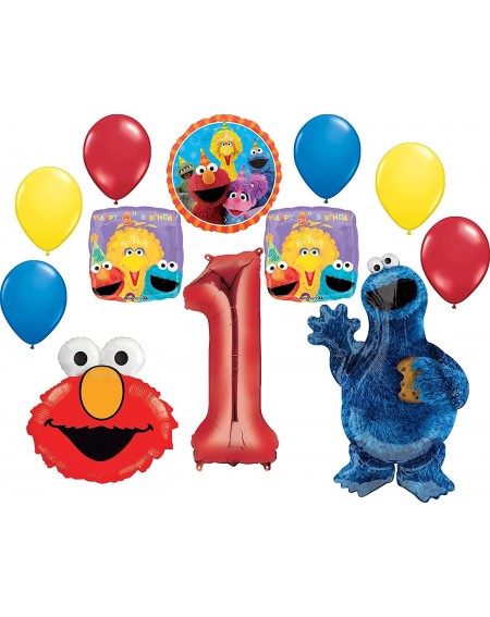 Balloons Sesame Street Party Supplies 1st Birthday Cookie Monster Elmo and Friends Balloon Bouquet - C319I9WKCON $26.80