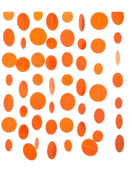 Banners & Garlands Orange Paper Garland Circle Dot Party Banner Streamer Backdrop Hanging Decorations- 20 Feet in Total - Ora...