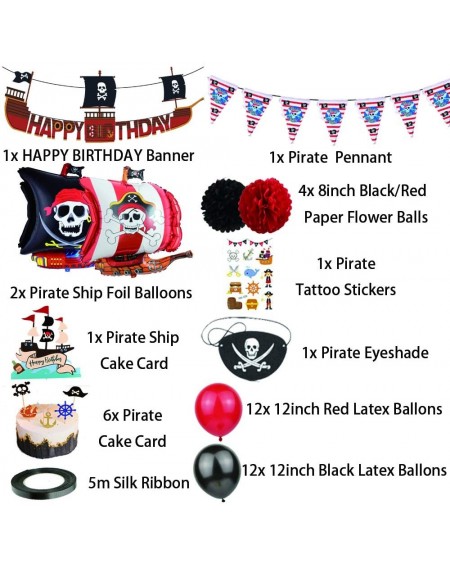 Balloons Pirate Birthday Party Decorations for Kids Pirate Theme Party Supplies Birthday Party Baby Shower Pirate Happy Birth...