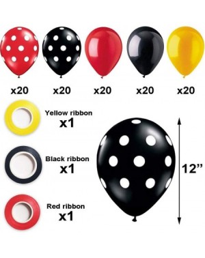 Balloons 100 Pack Mickey Mouses Balloons- 12 Inch Latex Balloons Red Black Yellow Polka Dot Balloons Mickey Color Balloons Ki...