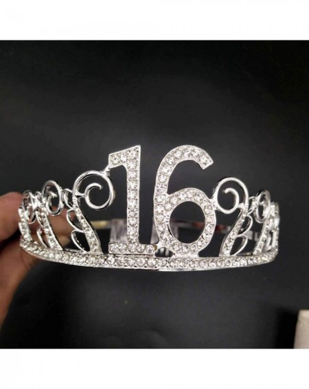 Favors Sweet 16" Sash and Rhinestone Tiara or Crown Set-16th Birthday Sash-16 Happy Birthday Gifts-Birthday Party Favors- Sup...