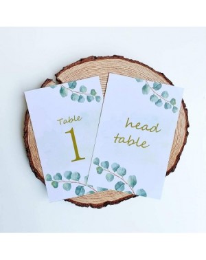 Place Cards & Place Card Holders Watercolor Eucalyptus Leaves Wedding Table Numbers- Double Sided 4x6 Calligraphy Design- Num...