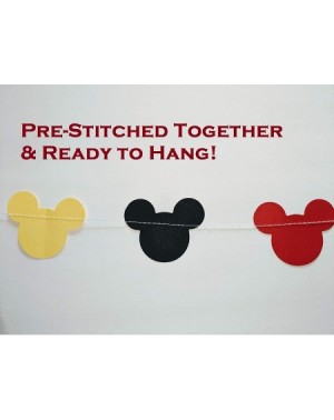 Banners & Garlands Mickey Mouse Birthday Party Decorations - Mickey Mouse Ears Banner Decor - 30 Red Yellow and Black Balloon...