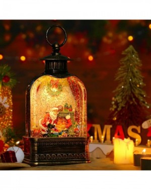 Snow Globes Christmas Music Snow Globe Lantern-Hand-Hold Christmas Globes Lamp Water Lantern- LED Lighted Swirling Glitter Wa...