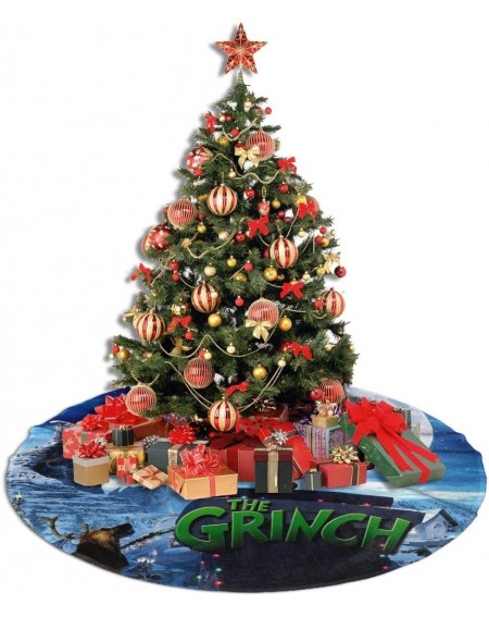 Tree Skirts Customgogo 30" Christmas Tree Skirt- The Grinch Stole Christmas Christmas Tree Mat Soft Carpet for Party Holiday ...