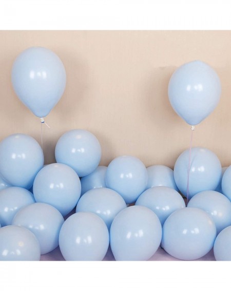 Balloons Pastel Blue Balloons 12 inch 50pcs Latex Party Balloons Baby Shower Helium Balloons Blue Birthday Balloon - Blue - C...
