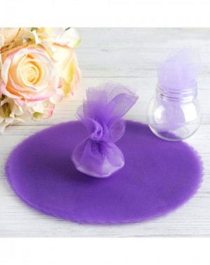 Favors 200 pcs 9-Inch Purple Net Tulle Fabric Circles - Wedding Party Favors Candy Wrapping Crafts Supplies - Purple - CX119C...