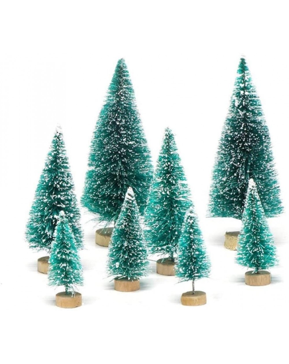 Ornaments 8Pcs Mini Sisal Fiber Snow Frost Trees Christmas Tree Frost Small Pine Tree DIY Craft Tabletop Trees Christmas Orna...