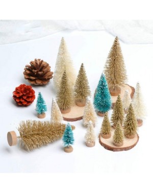 Ornaments 8Pcs Mini Sisal Fiber Snow Frost Trees Christmas Tree Frost Small Pine Tree DIY Craft Tabletop Trees Christmas Orna...