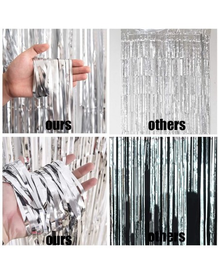 Party Packs 3 Pack Metallic Tinsel Curtains Foil Fringe Shimmer Curtain Photo Backdrop Decorations for 4th of July Decoration...