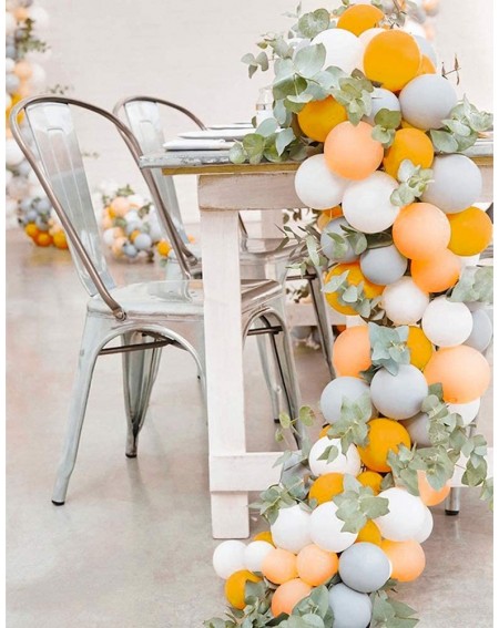 Balloons Gray and Orange Balloons- 80 pcs Matte Balloons- Pack of Gray Balloon- Peach Balloons- White Balloons- Orange Balloo...
