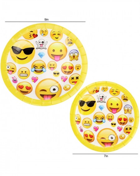 Party Tableware 81 Piece Emoji Birthday Party Supplies - Including Custom Plates- Cups- Napkins- and Tablecloth- Serves 20 - ...