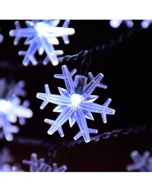 Outdoor String Lights Solar Christmas Lights Snowflake Lights 50 LED 8 Modes Cool White Fairy String Lights Snowflake Decorat...