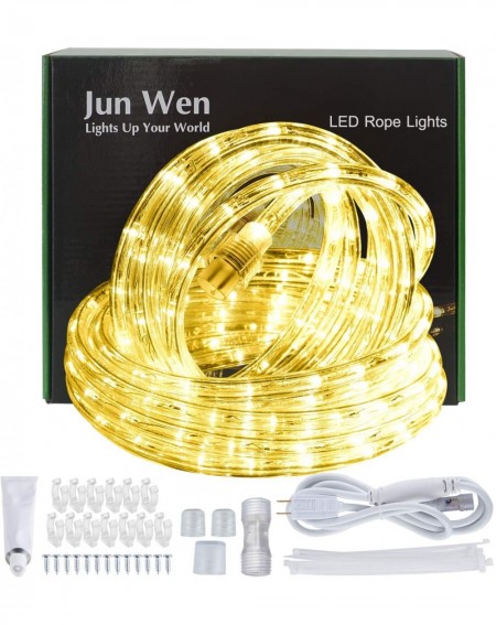 Rope Lights Rope Lights Outdoor Warm White LED Lights Rope 432LEDs 40ft/12m 110V Waterproof Indoor Cuttable Plugin Flexible C...