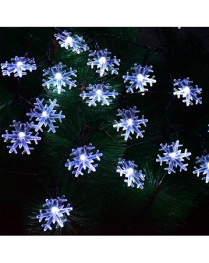 Outdoor String Lights Solar Christmas Lights Snowflake Lights 50 LED 8 Modes Cool White Fairy String Lights Snowflake Decorat...