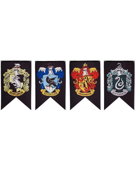 Banners & Garlands Harry Potter 30"x50" Black Set - Hogwarts House Extra Large Size Party Banners Flags Complete 4pc Set Coll...