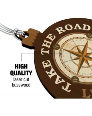 Ornaments Take The Road Less Traveled Compass Wood Christmas Tree Holiday Ornament - C9180D84SYS $7.12