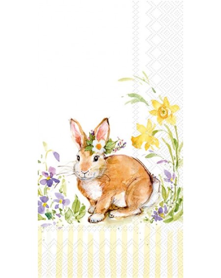 Tableware 3-Ply Guest Towel Buffet Paper Napkins- 8.5 x 4.5-Inches- Lovely Bunny Yellow - Lovely Bunny Yellow - CK18AAX9KU4 $...