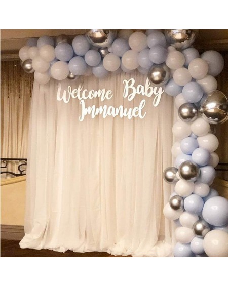 Balloons Balloon Arch Kit Blue White Silver Balloons with 18" 12" 10" Balloons for Baby Shower Birthday - CN18X5DR9O6 $13.14
