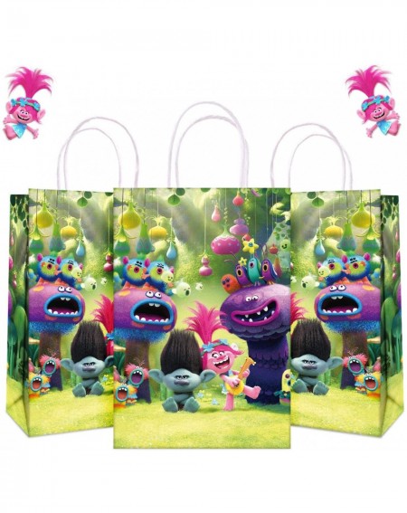 Party Packs Trolls World Party Bag Gift Bag - Troll World Party Supplies Favors For Kids Boys Girls - Kraft Paper Bags Take G...