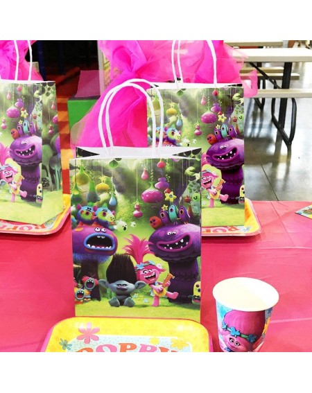 Party Packs Trolls World Party Bag Gift Bag - Troll World Party Supplies Favors For Kids Boys Girls - Kraft Paper Bags Take G...