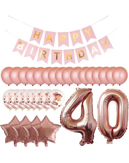 Balloons 40th Birthday Party Decorations Kit Happy Birthday Banner with Number 40 Birthday Balloons for Birthday Party Suppli...