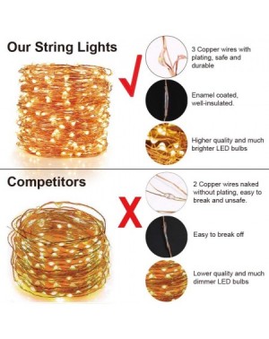Outdoor String Lights LED Decorative Fairy String Lights 99ft 300 LEDs Dimmable Outdoor/Indoor Starry String Lights- UL Liste...