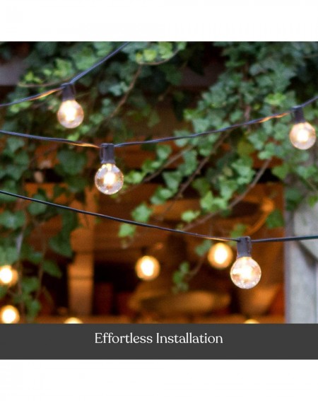 Outdoor String Lights Ambience Pro - Globe- Waterproof LED Outdoor String Lights - 26 Ft Patio Lights with 1W Edison Bulbs Cr...
